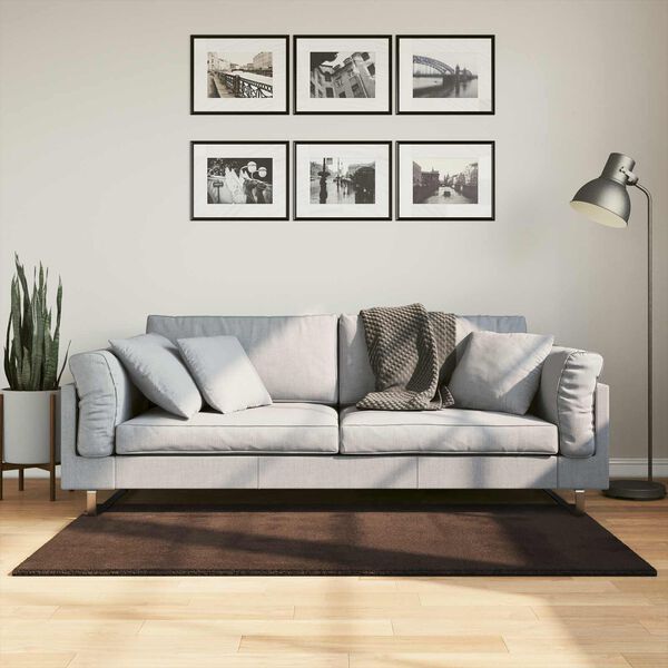 vidaXL Medium luv bl&oslash;d og vaskbar t&aelig;ppe HUARTE Brun 150 x 80 cm