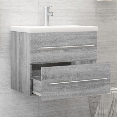 vidaXL badeværelsesskab 60x38,5x48 cm konstrueret træ grå sonoma-eg