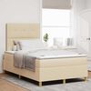 vidaXL Box spring seng med madras Creme 120 x 200 cm Stof