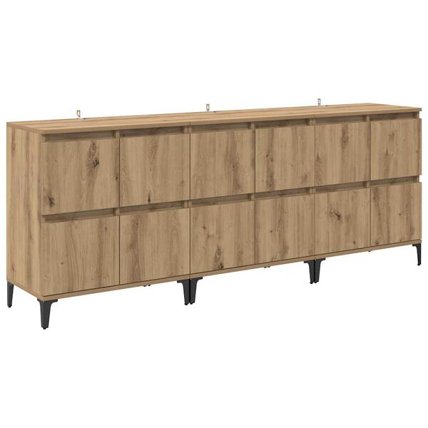 vidaXL Sideboards 3 pcs Artisan Egetr&aelig; 60 x 35 x 70 cm Konstrueret tr&aelig;