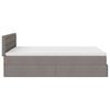 vidaXL Ottoman seng med madras & LEDs Taupe 140x190 cm Stof