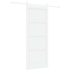 vidaXL Skyded&oslash;r ORKDAL 83 x 202 cm Massivt fyrretr&aelig; Hvid