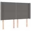 vidaXL sengegavl med kanter 147x16x118/128 cm kunstl&aelig;der gr&aring;
