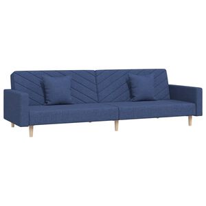 vidaXL 2-personers sovesofa med 2 puder stof bl&aring;