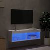 vidaXL tv-bord med LED-lys 100x30x30 cm hvid