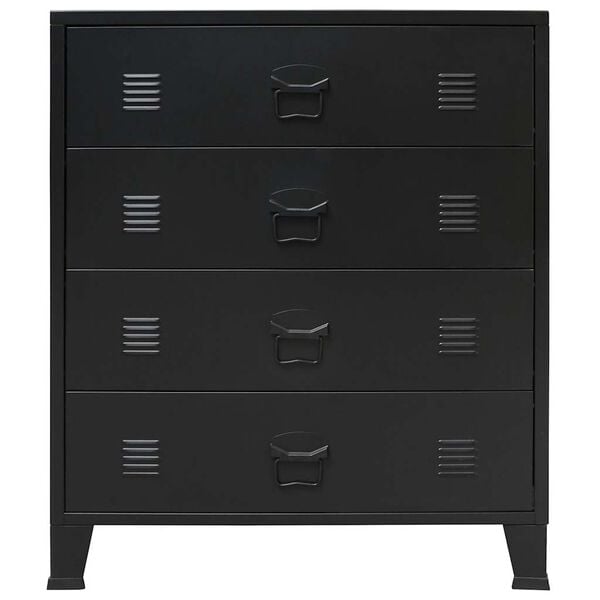 vidaXL kommode i metal industriel stil 78 x 40 x 93 cm sort