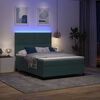 vidaXL LED Box Spring Bed med madras M&oslash;rkegr&oslash;n 140 x 200 cm Fl&oslash;jl