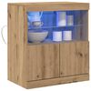 vidaXL LED Sideboard Brun 60,5 x 37 x 67 cm Konstrueret tr&aelig;