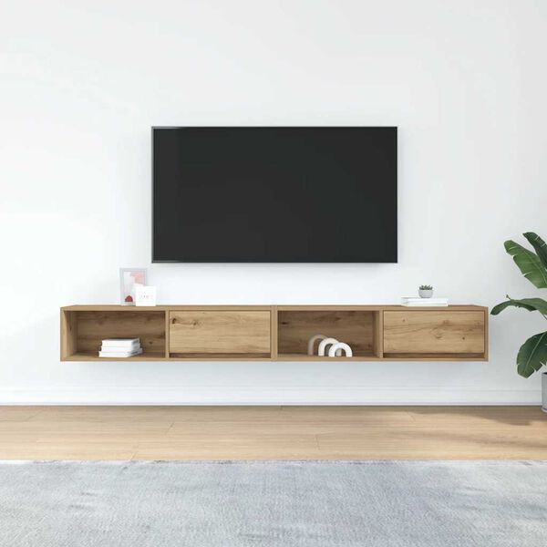 vidaXL tv-borde 2 stk. 100x31x25,5 cm konstrueret tr&aelig; kunsteg