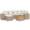 vidaXL sofas&aelig;t til haven 7 dele med hynder polyrattan beige