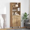 vidaXL Highboard Artisan Egetr&aelig; 69,5 x 34 x 180 cm Konstrueret tr&aelig;