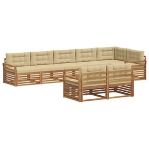 vidaXL Udend&oslash;rs sofagruppe med pude 8 pcs Naturlig og Beige