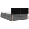 vidaXL Seng med opbevaring og madras med madras M&oslash;rkegr&aring; 140 x 200 cm