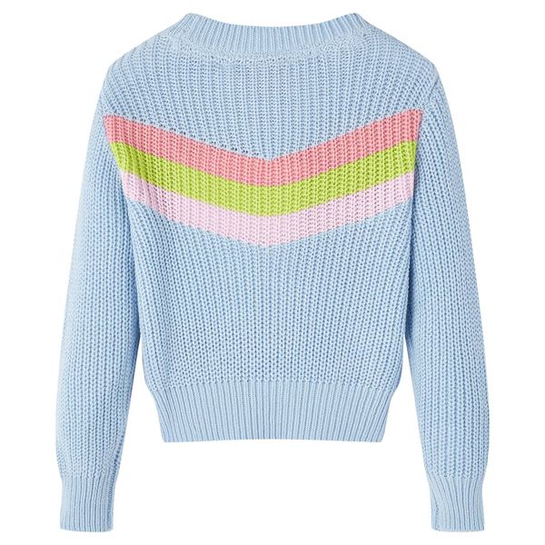 Sweater til børn str. 128 strikket blå