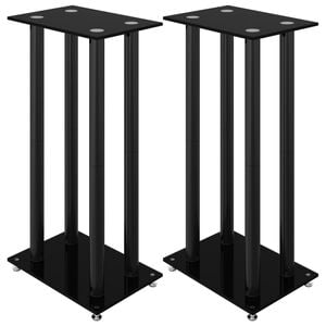 vidaXL h&oslash;jtalerstativer 2 stk. 4 s&oslash;jler h&aelig;rdet glas sort