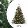 vidaXL Kunstigt juletr&aelig; med julekugle 150 cm 150 LED'er Varm hvid