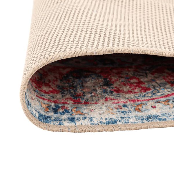 vidaXL gulvt&aelig;ppe &Oslash; 120 cm vaskbart og skridsikkert flerfarvet