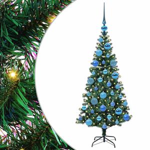 vidaXL Kunstig Forbelyst Juletr&aelig; med stativ Gr&oslash;n 120 cm PVC og metal