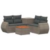 vidaXL Sofa S&aelig;t 6 stk. Gr&aring; og M&oslash;rkegr&aring; Poly Rattan og St&aring;l