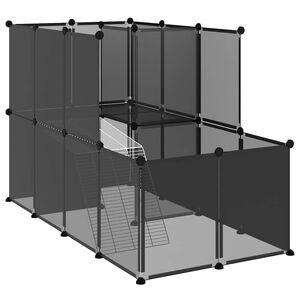 vidaXL lille dyrebur 142x74x93 cm PP og st&aring;l sort
