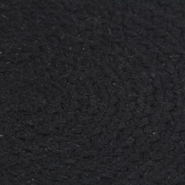 vidaXL dækkeservietter 4 stk. runde 38 cm bomuld sort