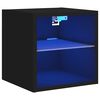 vidaXL v&aelig;gh&aelig;ngt tv-bord med LED-lys 30x28,5x30 cm sort