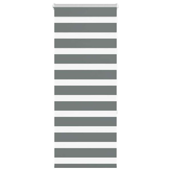 vidaXL zebragardin m&oslash;rkegr&aring; 60x150 cm stofbredde 55,9 cm polyester