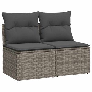 vidaXL sofas&aelig;t til haven 2 dele med hynder polyrattan akacietr&aelig; gr&aring;