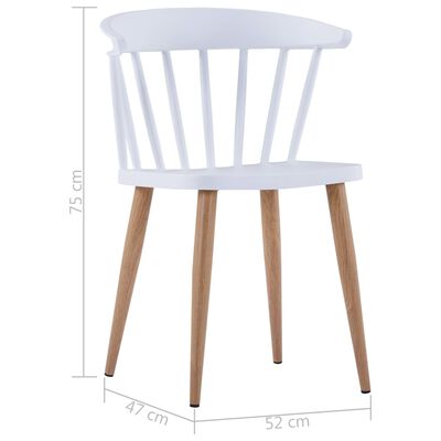 vidaXL spisebordsstole 4 stk. plastik stål hvid