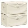 vidaXL opbevaringskasser 2 stk. 50x30x25 cm stof cremefarvet