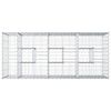 vidaXL Gabion h&oslash;jbed S&oslash;lv 140 x 60 x 55 cm Galvaniseret st&aring;l
