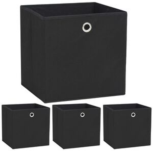 vidaXL opbevaringskasser 4 stk. 32x32x32 cm ikke-v&aelig;vet stof sort