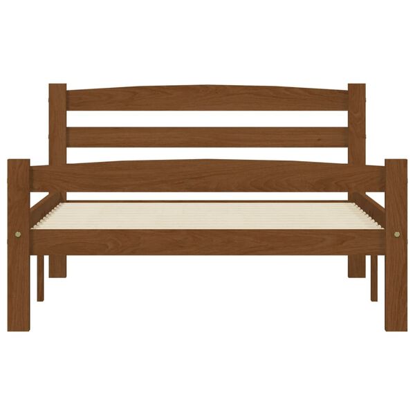 vidaXL sengeramme uden madras massivt fyrretr&aelig; 90x200 cm honningbrun
