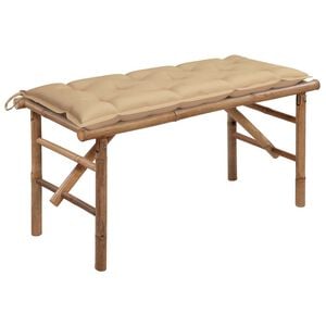 vidaXL foldbar haveb&aelig;nk med hynde 118 cm bambus