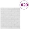 vidaXL 3D v&aelig;gklisterm&aelig;rker med mursten selvkl&aelig;bende 20 stk. hvid