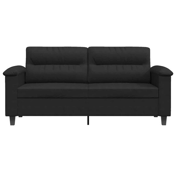 vidaXL 2-personers sofa 140 cm mikrofiberstof sort