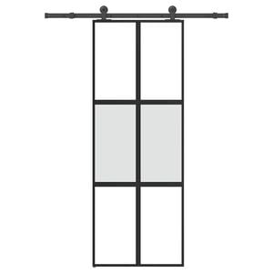 vidaXL skyded&oslash;r med hardwares&aelig;t 76x205 cm h&aelig;rdet glas og aluminium