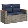 vidaXL havesofa med hynder 2-personers gr&aring; polyrattan