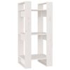 vidaXL bogreol/rumdeler 41x35x91 cm massivt fyrretr&aelig; hvid