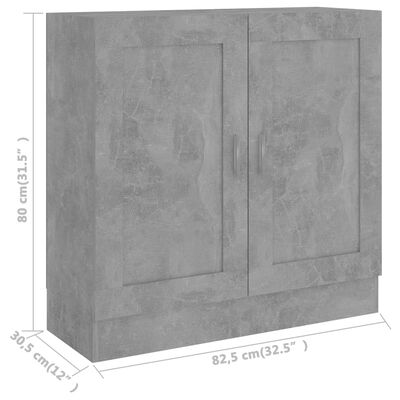 vidaXL bogreol 82,5x30,5x80 cm konstrueret træ betongrå