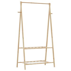vidaXL t&oslash;jstativ med hylder 96x45,5x150,5 cm bambus
