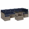 vidaXL Havesofa S&aelig;t 8 stk. 7-Antal s&aelig;der Gr&aring; og Marinebl&aring; polyrattan