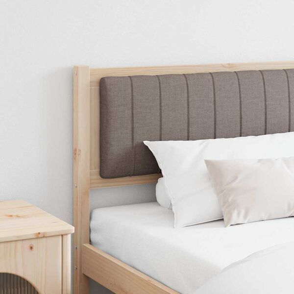 vidaXL Polstret sengegavl med hovedg&aelig;rde Brun 200 cm Massiv fyrretr&aelig;