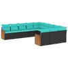 vidaXL 11-delt havesofas&aelig;t med hynder sort polyrattan
