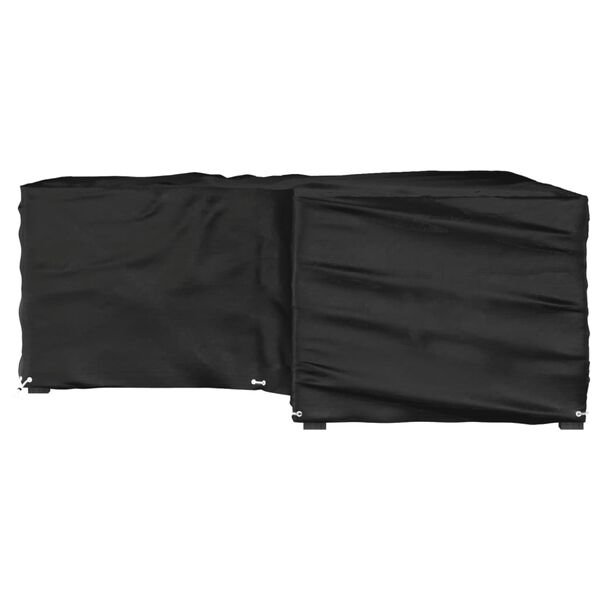 vidaXL L-formet havemøbelovertræk 215x215x70 cm 16 øjer