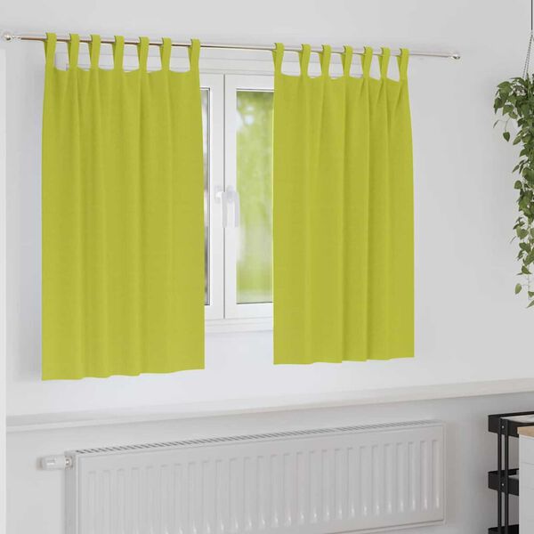 vidaXL Mørklægningsgardiner med ringe 2 pcs Grøn 140 x 140 cm