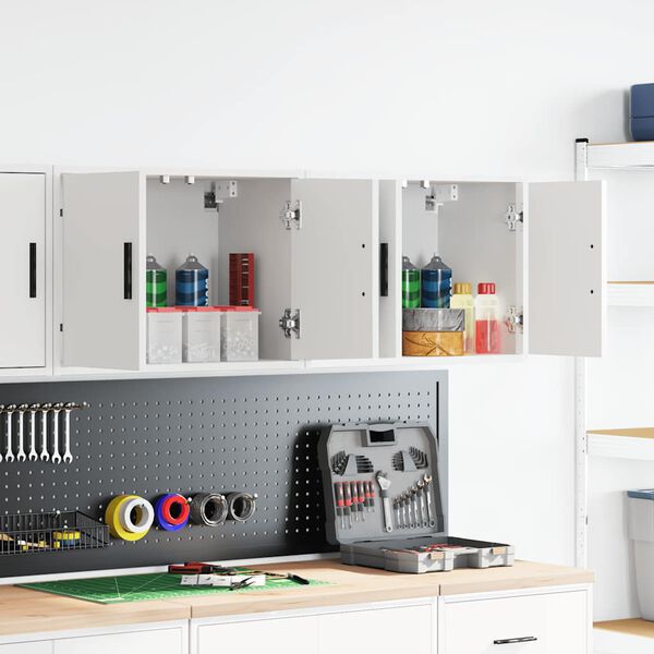 vidaXL v&aelig;gskabe til garagen 2 stk. konstrueret tr&aelig; hvid