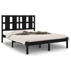 vidaXL sengeramme 120x190 cm Small Double massivt tr&aelig; sort