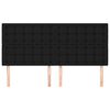 vidaXL sengegavl sort 200x5x118/128 cm stof