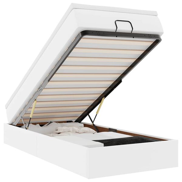 vidaXL osmannisk sengeramme med madras 100x200 cm kunstlæder hvid